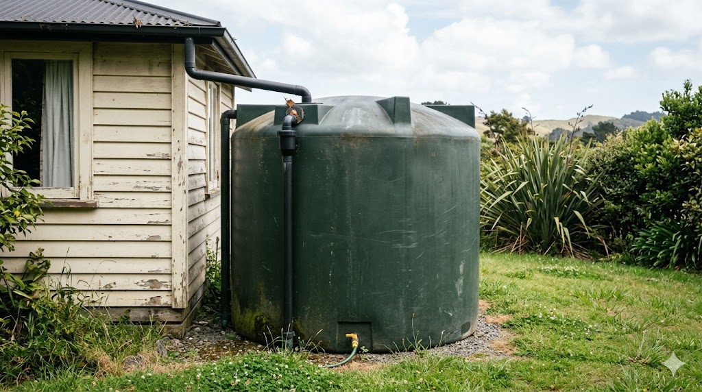 Rainwater tank installed at an Auckland lifestyle block property
