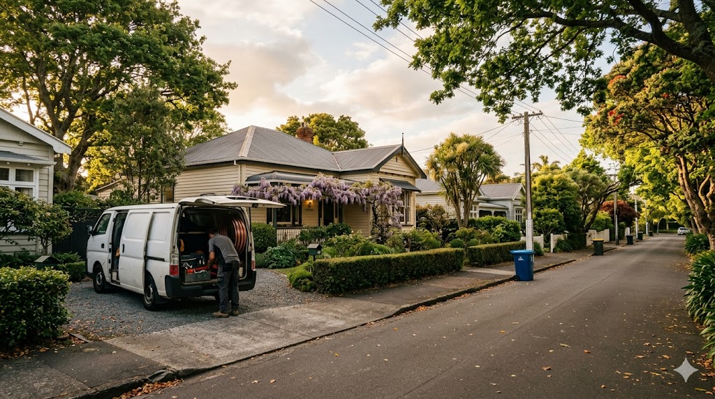 Plumber working at a heritage character home in Remuera, Epsom and Mt Eden