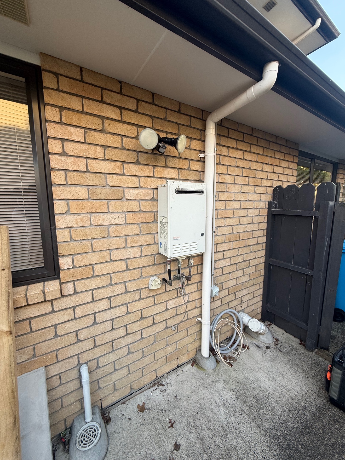 Before: old Rheem gas continuous flow califont
